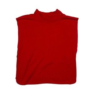 Vintage Blair Womens Red Mock Neck Layering Ski Sleeveless Dickey Top